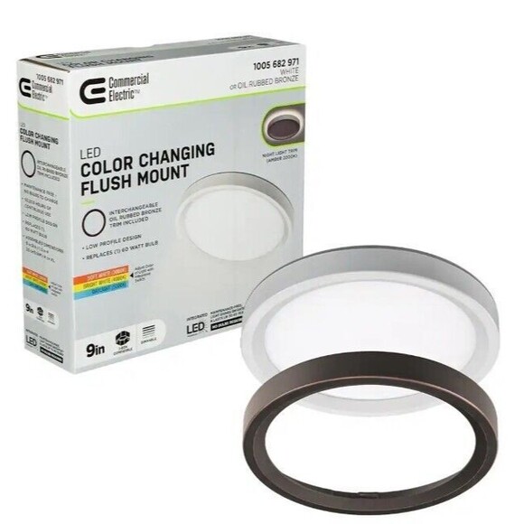 Commercial Electric 9” LED Color Changing Flush Mount Light 1005 682 971 - Picture 4 of 13